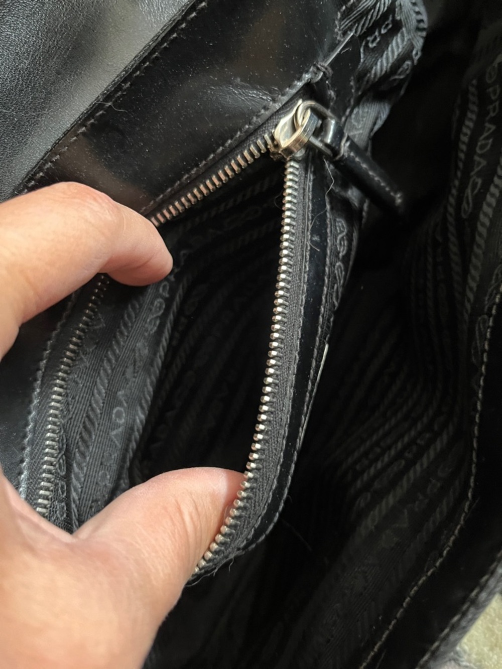 Prada Black Leather & Nylon Buckle Shoulder Bag - Picture 3 of 15